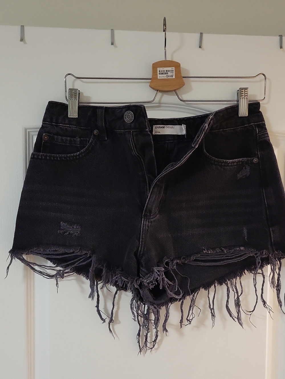Garage Black Distressed Denim Cutoff Shorts